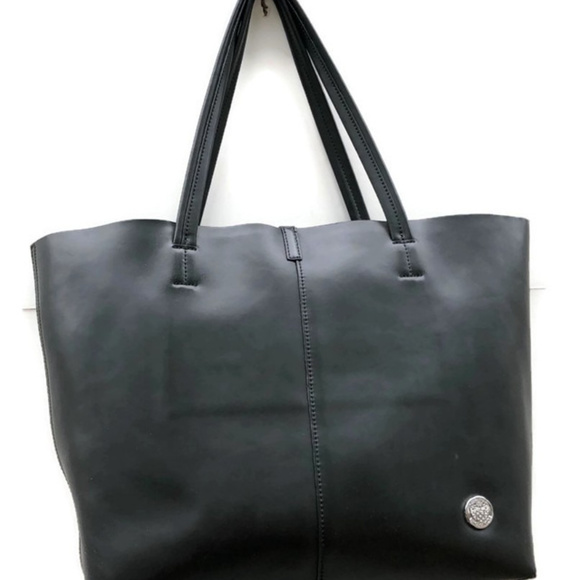 VINCE CAMUTO Leila Tote BLK Purse LEATHER Shopper - Picture 2 of 3